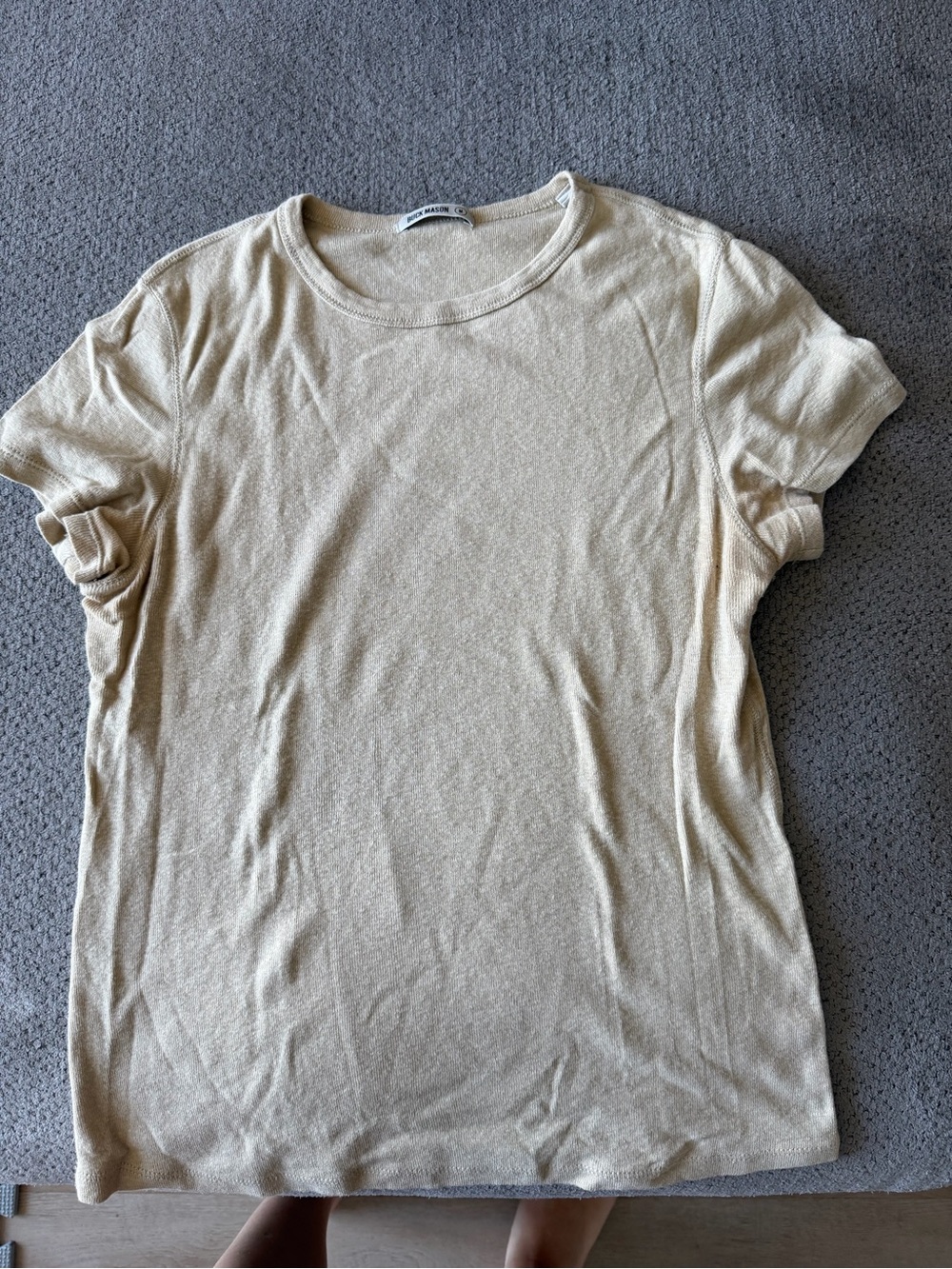 Buck Mason Light Beige Crewneck Short Sleeve Tee